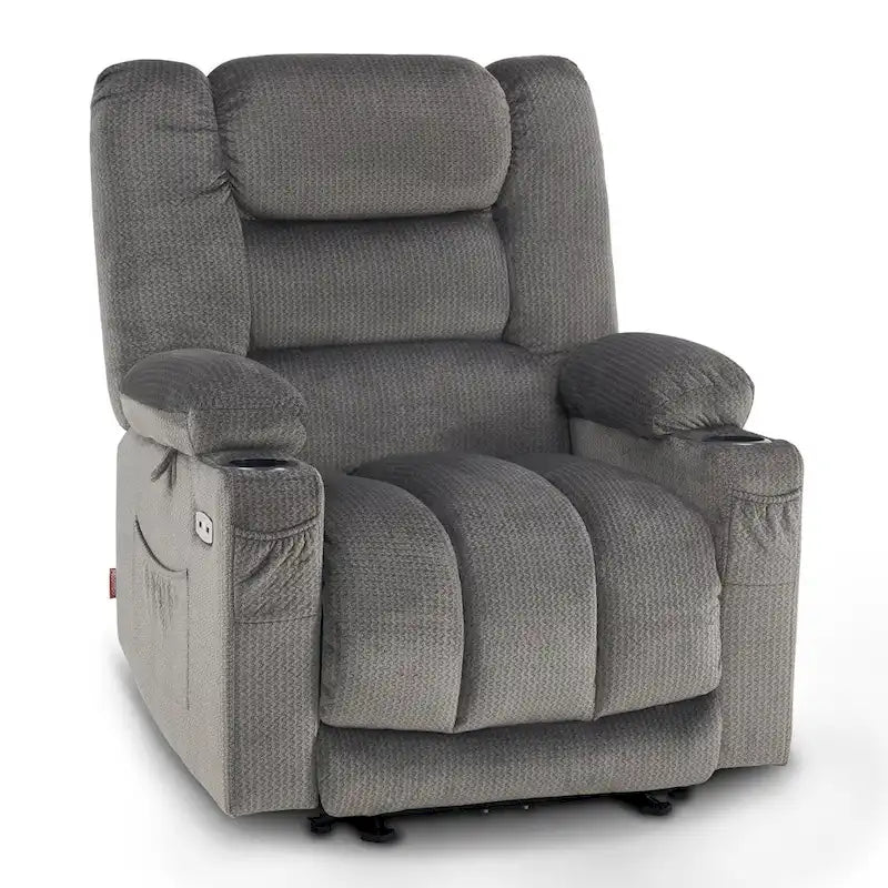 Fauteuil Inclinable Électrique MCombo avec Chaleur et Massage, Tissu 6079/PR670