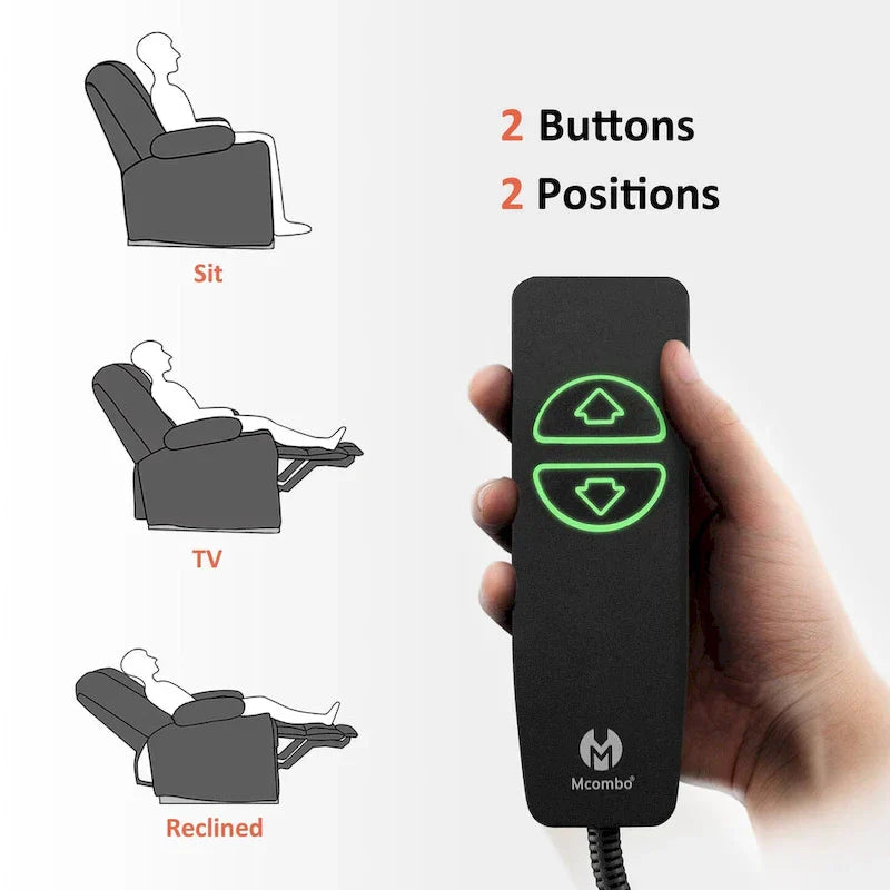Fauteuil Inclinable Électrique MCombo avec Chaleur et Massage, Tissu 6079/PR670