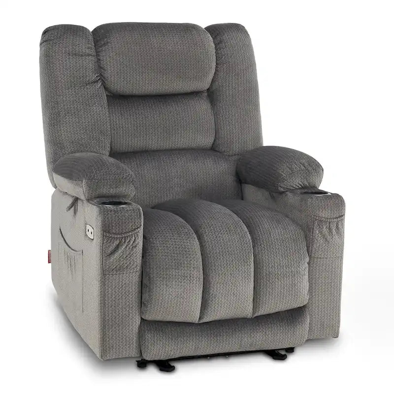 Fauteuil Inclinable Électrique MCombo avec Chaleur et Massage, Tissu 6079/PR670