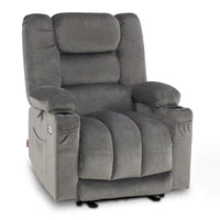 Fauteuil Inclinable Électrique MCombo avec Chaleur et Massage, Tissu 6079/PR670