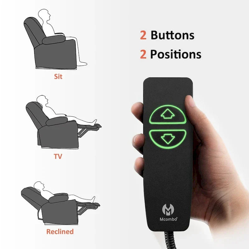 Fauteuil Inclinable Électrique MCombo avec Chaleur et Massage, Tissu 6079/PR670