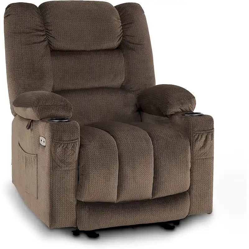 Fauteuil Inclinable Électrique MCombo avec Chaleur et Massage, Tissu 6079/PR670
