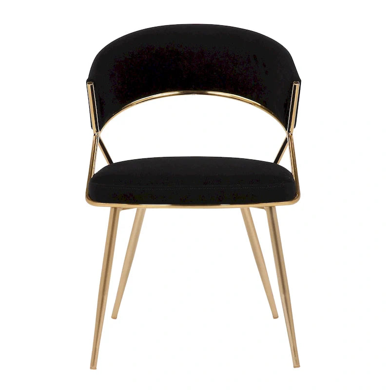 Chaise de salle à manger tapissée Tatyana Gold Silver Orchid (lot de 2)