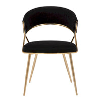 Chaise de salle à manger tapissée Tatyana Gold Silver Orchid (lot de 2)