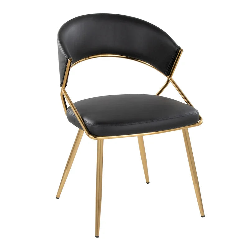 Chaise de salle à manger tapissée Tatyana Gold Silver Orchid (lot de 2)