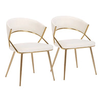 Chaise de salle à manger tapissée Tatyana Gold Silver Orchid (lot de 2)