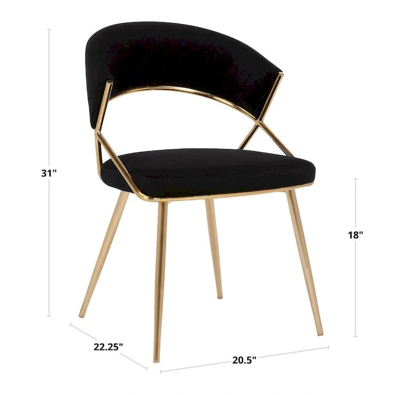 Chaise de salle à manger tapissée Tatyana Gold Silver Orchid (lot de 2)