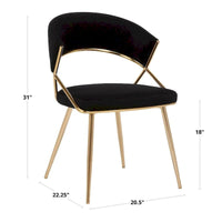 Chaise de salle à manger tapissée Tatyana Gold Silver Orchid (lot de 2)