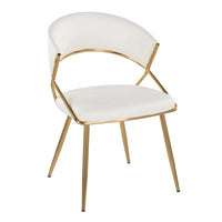 Chaise de salle à manger tapissée Tatyana Gold Silver Orchid (lot de 2)