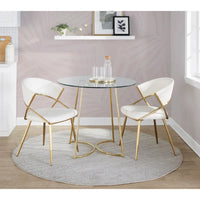 Chaise de salle à manger tapissée Tatyana Gold Silver Orchid (lot de 2)