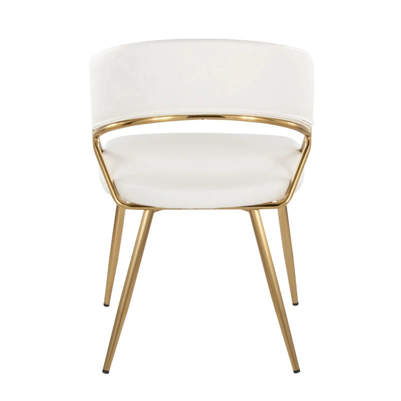 Chaise de salle à manger tapissée Tatyana Gold Silver Orchid (lot de 2)