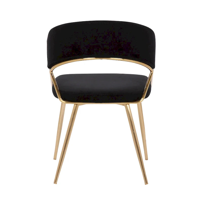 Chaise de salle à manger tapissée Tatyana Gold Silver Orchid (lot de 2)