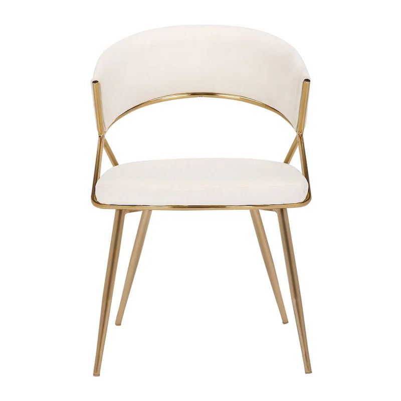 Chaise de salle à manger tapissée Tatyana Gold Silver Orchid (lot de 2)