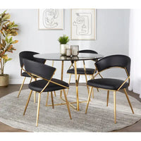 Chaise de salle à manger tapissée Tatyana Gold Silver Orchid (lot de 2)
