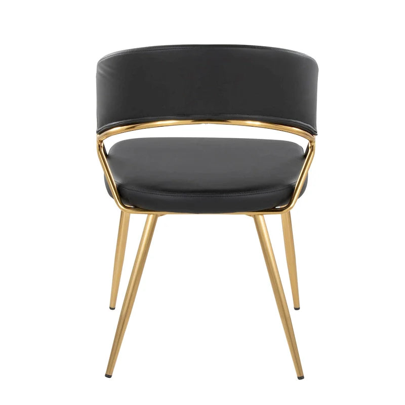 Chaise de salle à manger tapissée Tatyana Gold Silver Orchid (lot de 2)