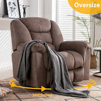 Fauteuil Inclinable à Bascule Surdimensionné Manuel Pivotant 360° pour Salon