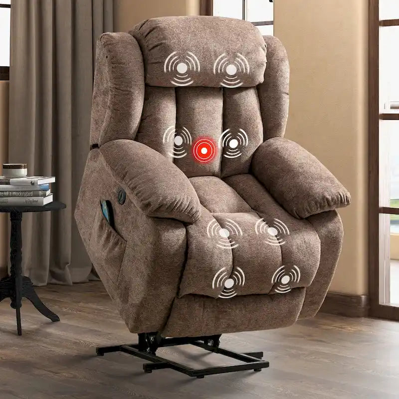 Fauteuil Inclinable à Bascule Surdimensionné Manuel Pivotant 360° pour Salon