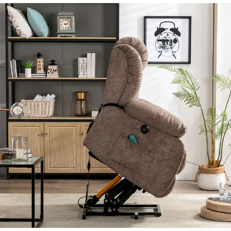 Fauteuil Inclinable à Bascule Surdimensionné Manuel Pivotant 360° pour Salon