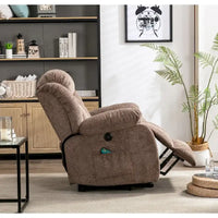 Fauteuil Inclinable à Bascule Surdimensionné Manuel Pivotant 360° pour Salon