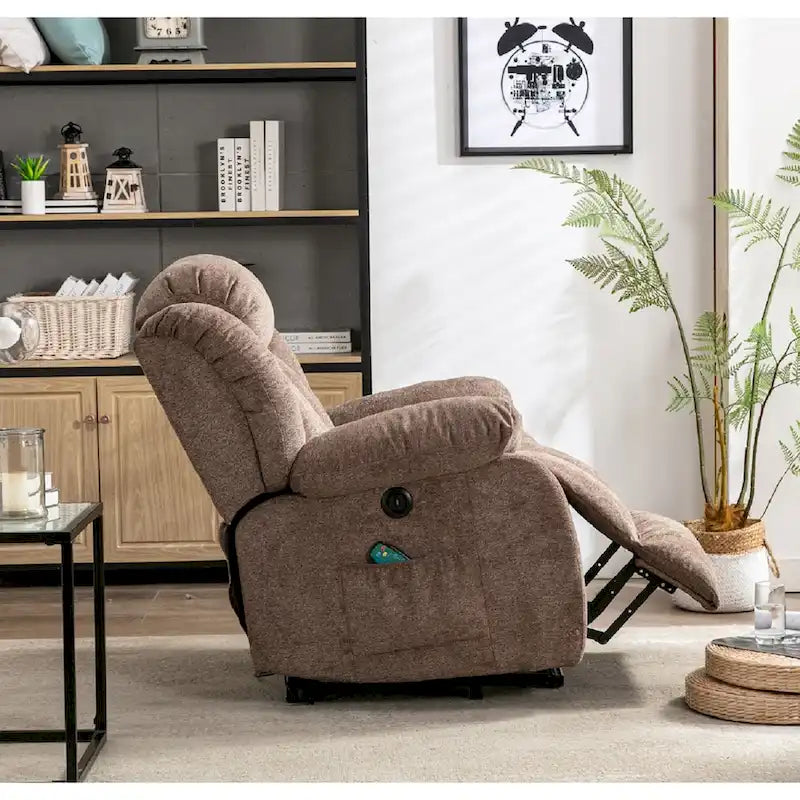 Fauteuil Inclinable à Bascule Surdimensionné Manuel Pivotant 360° pour Salon