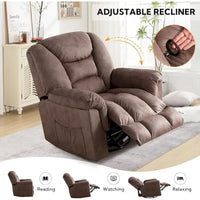 Fauteuil Inclinable à Bascule Surdimensionné Manuel Pivotant 360° pour Salon