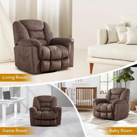 Fauteuil Inclinable à Bascule Surdimensionné Manuel Pivotant 360° pour Salon