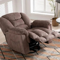Fauteuil Inclinable à Bascule Surdimensionné Manuel Pivotant 360° pour Salon