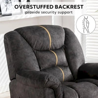 Fauteuil Inclinable à Bascule Surdimensionné Manuel Pivotant 360° pour Salon