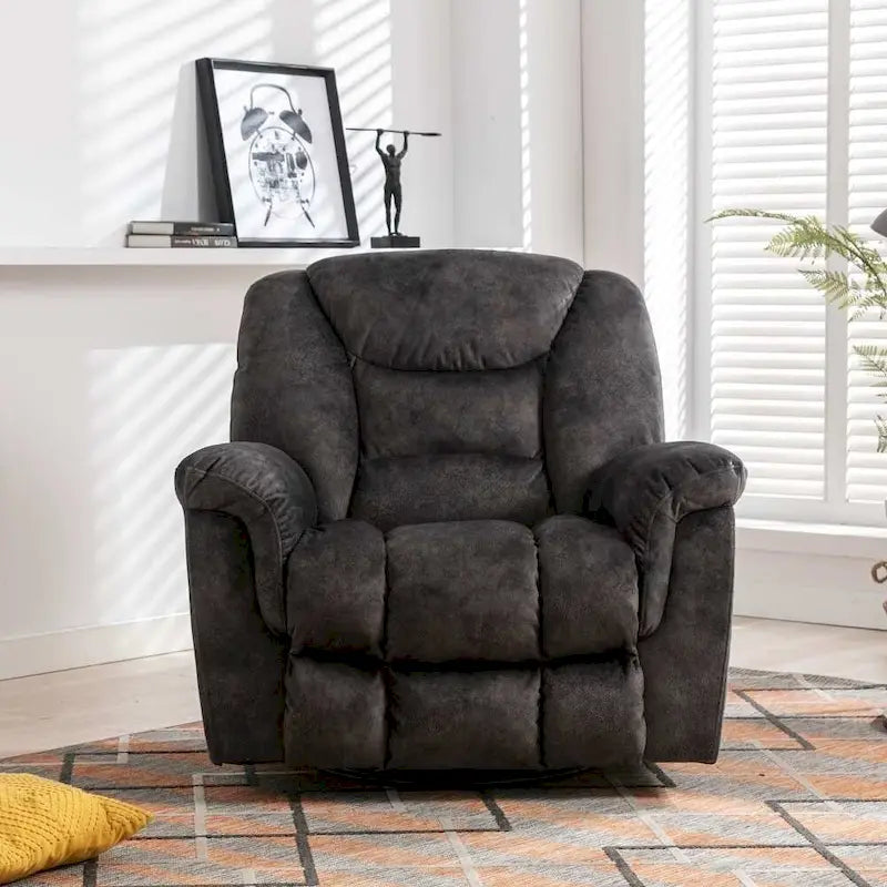 Fauteuil Inclinable à Bascule Surdimensionné Manuel Pivotant 360° pour Salon