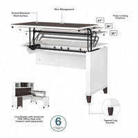 Retour de bureau assis-debout 3 positions Bush Furniture Somerset 42 pouces