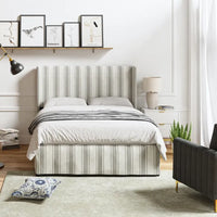 Lit en métal rembourré avec housse lavable traditionnelle Louise par HULALA HOME