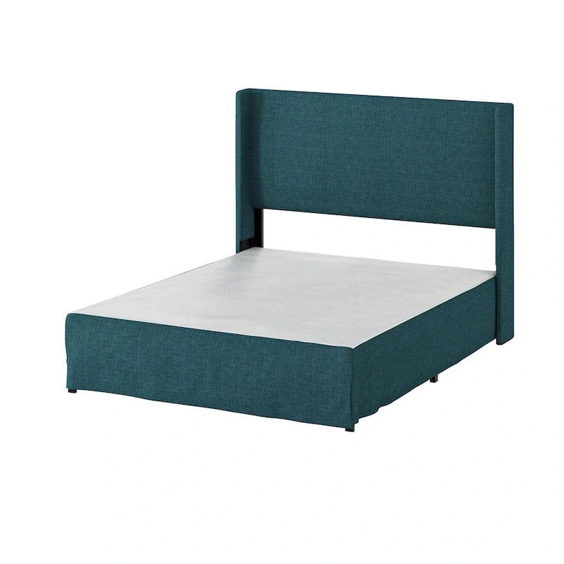 Lit en métal rembourré avec housse lavable traditionnelle Louise par HULALA HOME