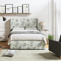 Lit en métal rembourré avec housse lavable traditionnelle Louise par HULALA HOME