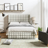 Lit en métal rembourré avec housse lavable traditionnelle Louise par HULALA HOME
