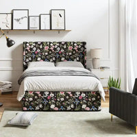Lit en métal rembourré avec housse lavable traditionnelle Louise par HULALA HOME