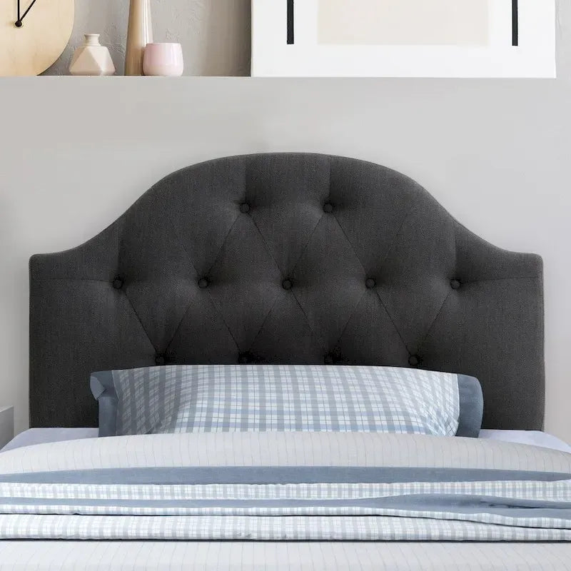 CorLiving Calera Tête de lit à panneau arqué en tissu capitonné diamant - Twin
