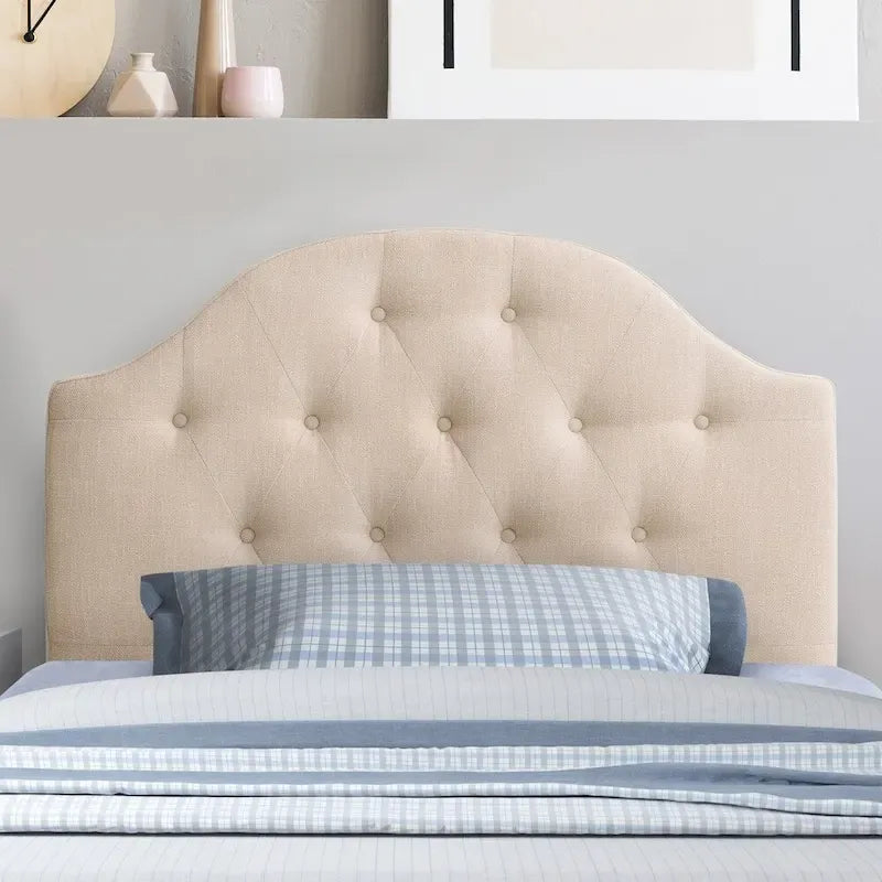 CorLiving Calera Tête de lit à panneau arqué en tissu capitonné diamant - Twin
