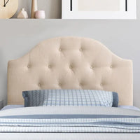 CorLiving Calera Tête de lit à panneau arqué en tissu capitonné diamant - Twin