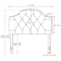 CorLiving Calera Tête de lit à panneau arqué en tissu capitonné diamant - Twin