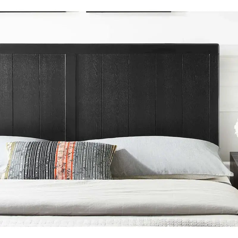 Tête de lit en bois noir taille King de style champêtre Widman