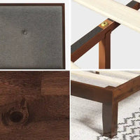Cadre de lit plateforme en bois marron Priage by ZINUS avec tête de lit rembourrée réglable