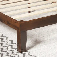 Cadre de lit plateforme en bois marron Priage by ZINUS avec tête de lit rembourrée réglable