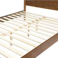 Ensemble de chambre plateforme Fopp milieu de siècle moderne en chêne, 2 pièces, par Furniture of America