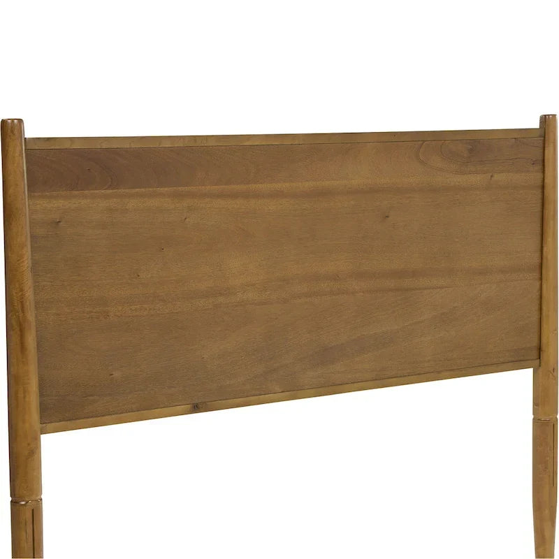 Ensemble de chambre plateforme Fopp milieu de siècle moderne en chêne, 2 pièces, par Furniture of America