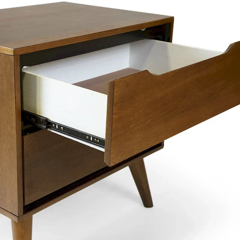 Ensemble de chambre plateforme Fopp milieu de siècle moderne en chêne, 2 pièces, par Furniture of America