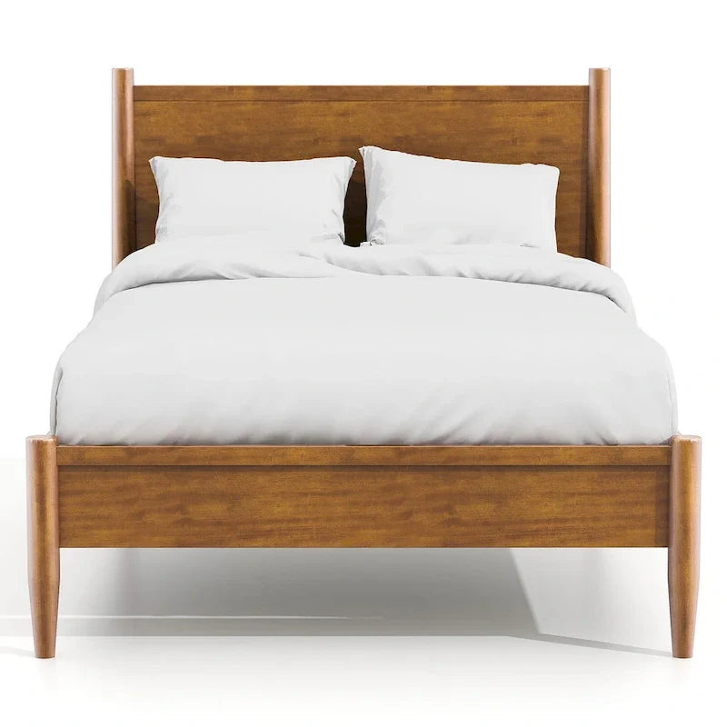 Ensemble de chambre plateforme Fopp milieu de siècle moderne en chêne, 2 pièces, par Furniture of America