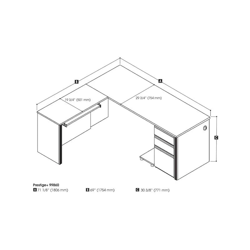 Bureau en L Bestar Prestige