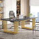 Bureau de direction moderne 70.9 pouces avec pieds en métal doré