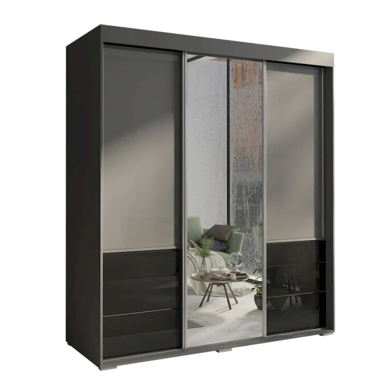 Armoire moderne 3 portes Monaco 71 pouces avec miroir