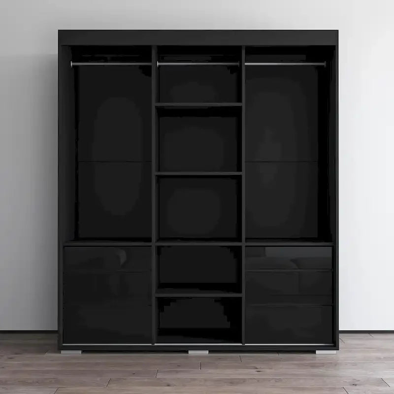 Armoire moderne 3 portes Monaco 71 pouces avec miroir